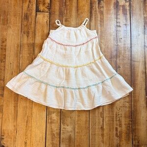Old Navy Gauze dress 5T rainbow cream boho cotton spring summer Easter